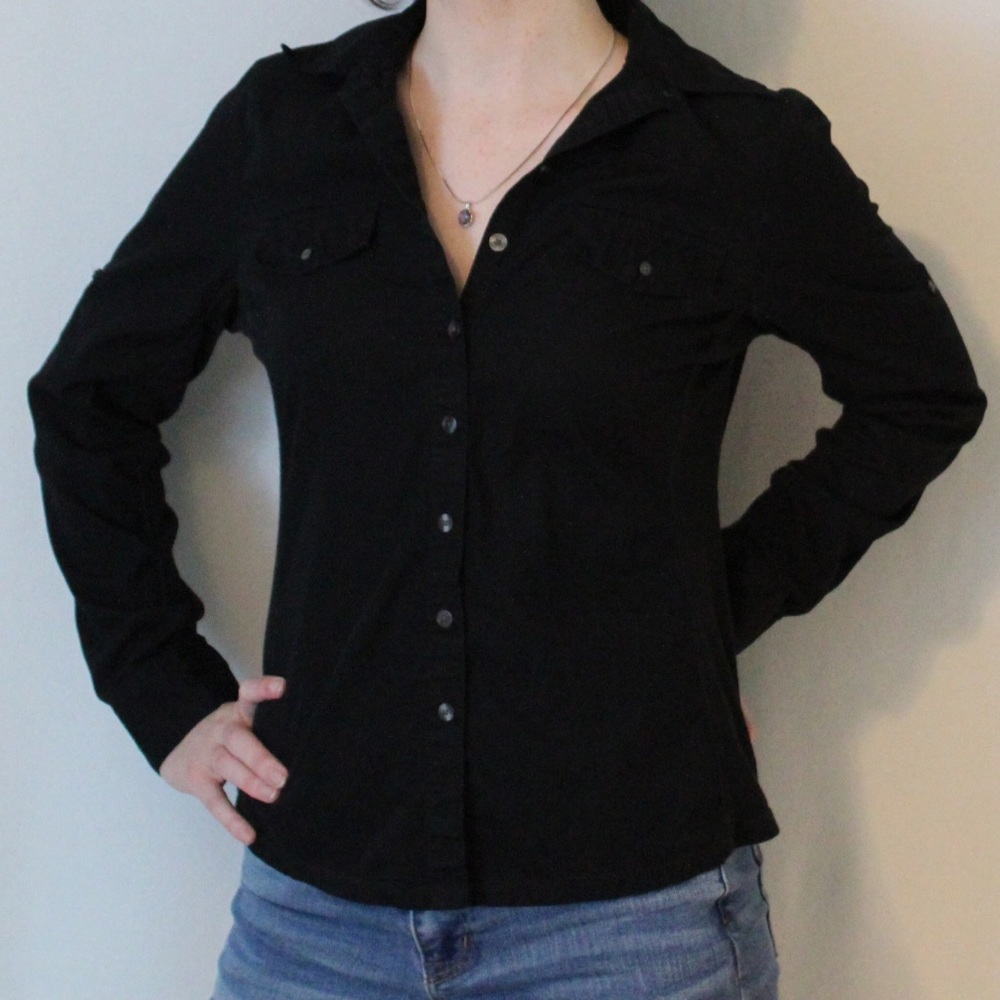 Converse black button up shirt